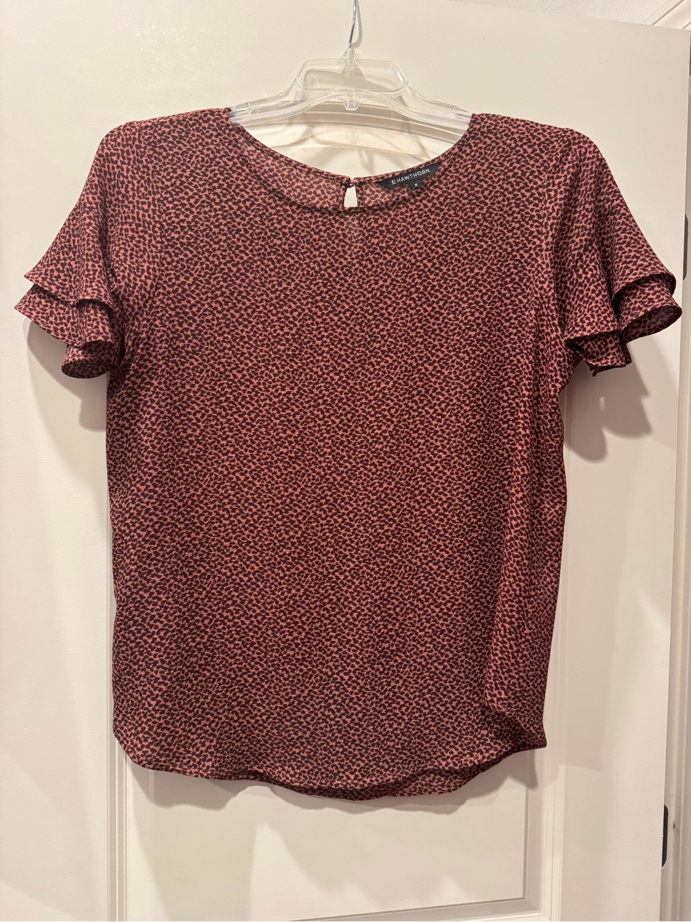 41 Hawthorn - Eliza Ruffle Sleeve Scoop Neck Top Blouse